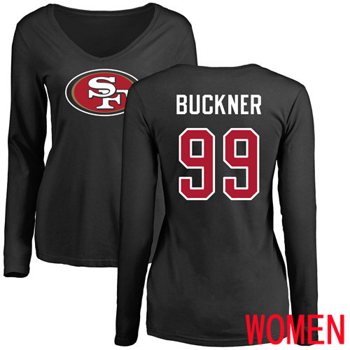 San Francisco 49ers Black Women DeForest Buckner Name and Number Logo 99 Long